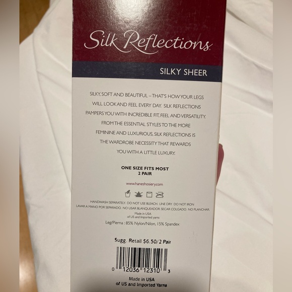 Hanes Silk Reflections travel buff knee highs sandal foot style 725 Barely there - Picture 3 of 5